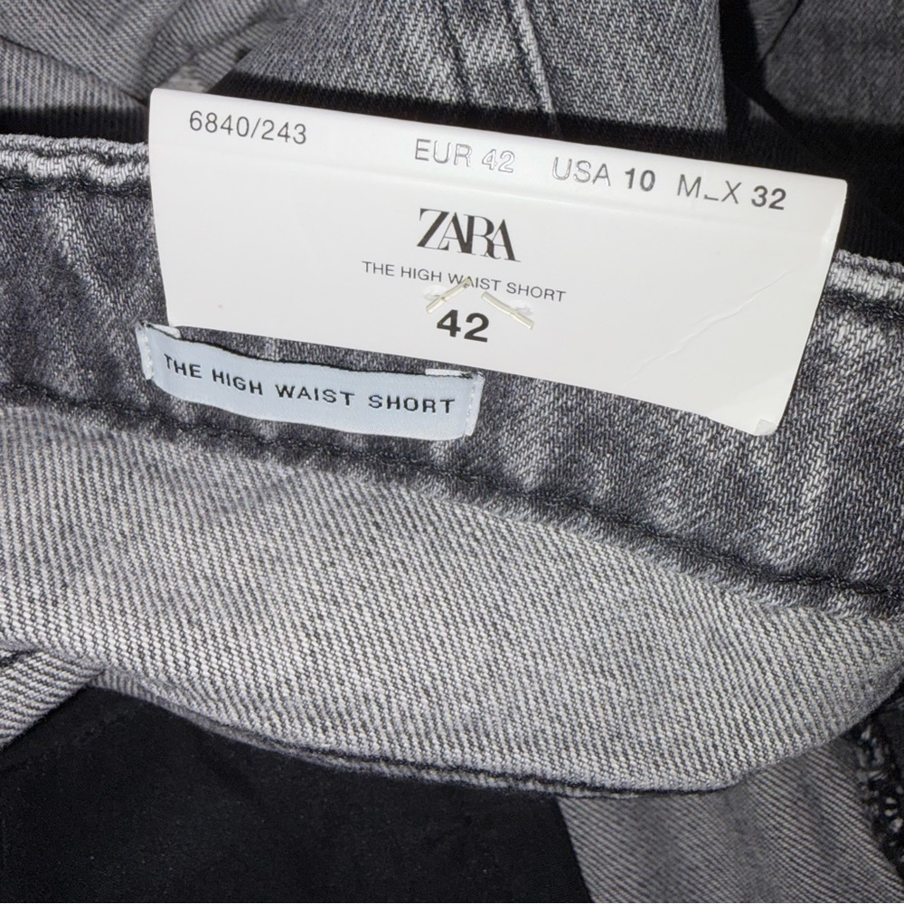 Zara The High Waist Short in Arctic Grey sz 10 NWT distressed - Picture 4 of 6